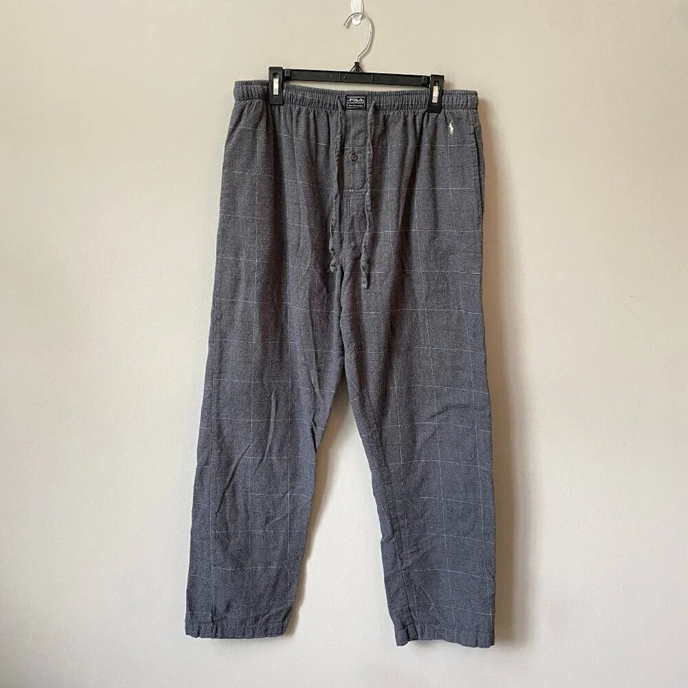 Vintage Polo Ralph Lauren Men's XL Flannel Plaid Straight Leg Lounge Sleep Pants